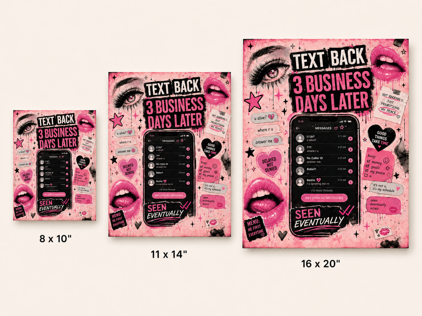 Text Back 3 Business Days Later – Matte Art Print